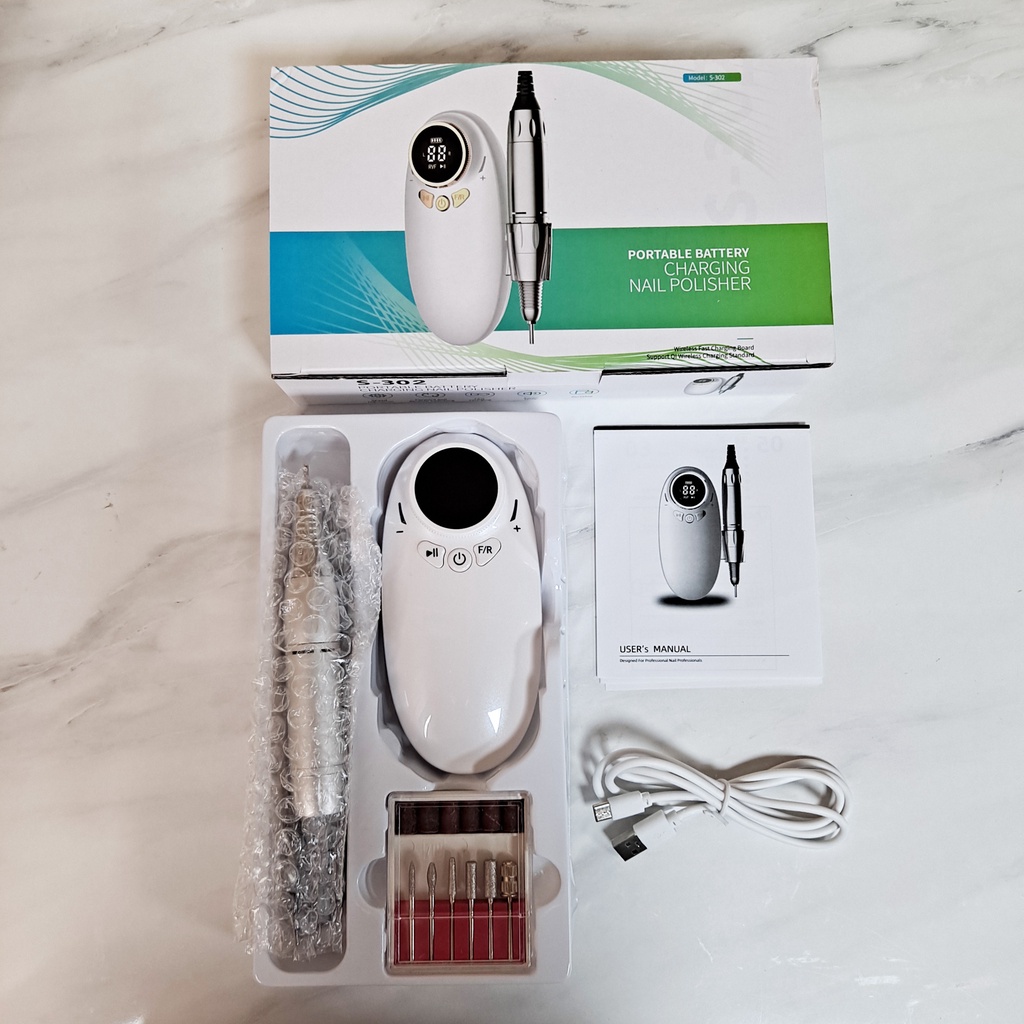 台灣現貨 打磨筆 打磨機 302電動磨甲機/M&R8002的升級版！💝送磨頭組！可暫停！3.5萬轉