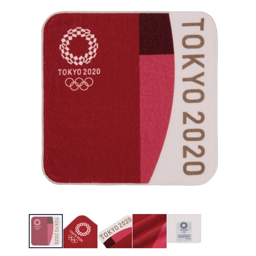 『Medianoche選物』2020東京奧運官方周邊商品 Tokyo2020 運動小方巾 毛巾 紅 / 櫻粉 / 藍