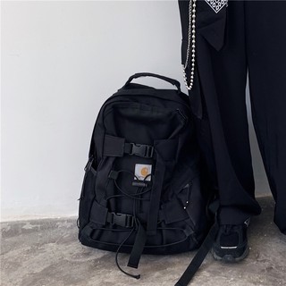 [W-8218]暗黑韓版工裝書包大容量尼龍雙肩後背包