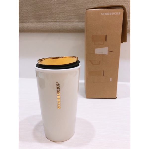 絕版！全新 正品 星巴克 starbucks 稀有 高貴    金色拉鍊 陶瓷杯 保溫杯 馬克杯 金屬杯 非玻璃杯