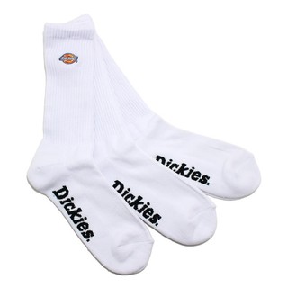 【DICKIES】男版 10494900-01 3PAIR PACK SOCKS 中筒襪 小腿襪 (白色3入) 化學原宿