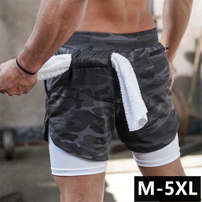 Uni.comfie (M-5XL) 跑步短褲 2in1 Model Dri-Fit 健身褲跑步褲健身褲運動男士短褲
