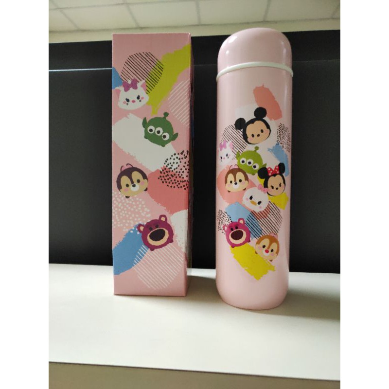全新 夢時代/時代百貨 Disney Tsum Tsum 粉溫暖 不鏽鋼保溫瓶