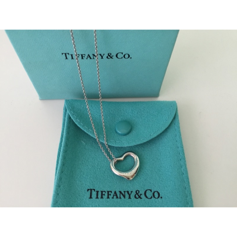 Tiffany open heart項鍊+經典純銀小愛心珠珠手鍊