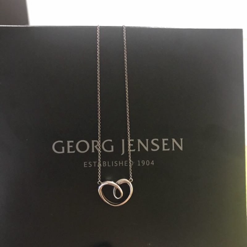 Georg Jensen 鏤空愛心純銀項鍊 -大