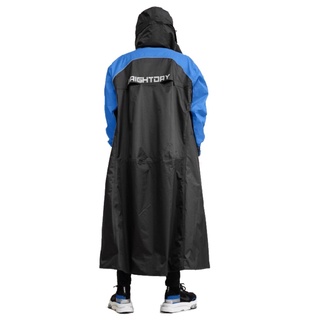 BrightDay X武士II雙拉鍊斜開連身式 黑藍 雨衣 一件式 連身雨衣《淘帽屋》