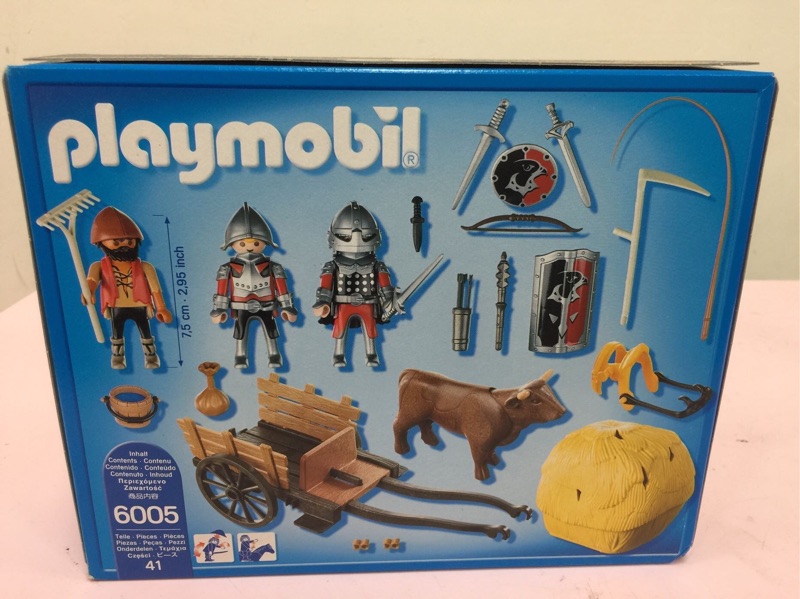 Playmobil 6005 Knights 摩比人銀盔甲騎士與偽裝的武器車麗嬰代理德國製PM06005 | 蝦皮購物