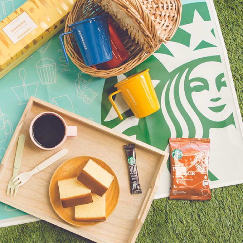 星巴克Starbucks 線上限定 野餐墊露營墊