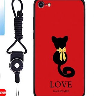 iphone 7 8 plus 矽膠保護套 貓咪 送掛繩 手機殼