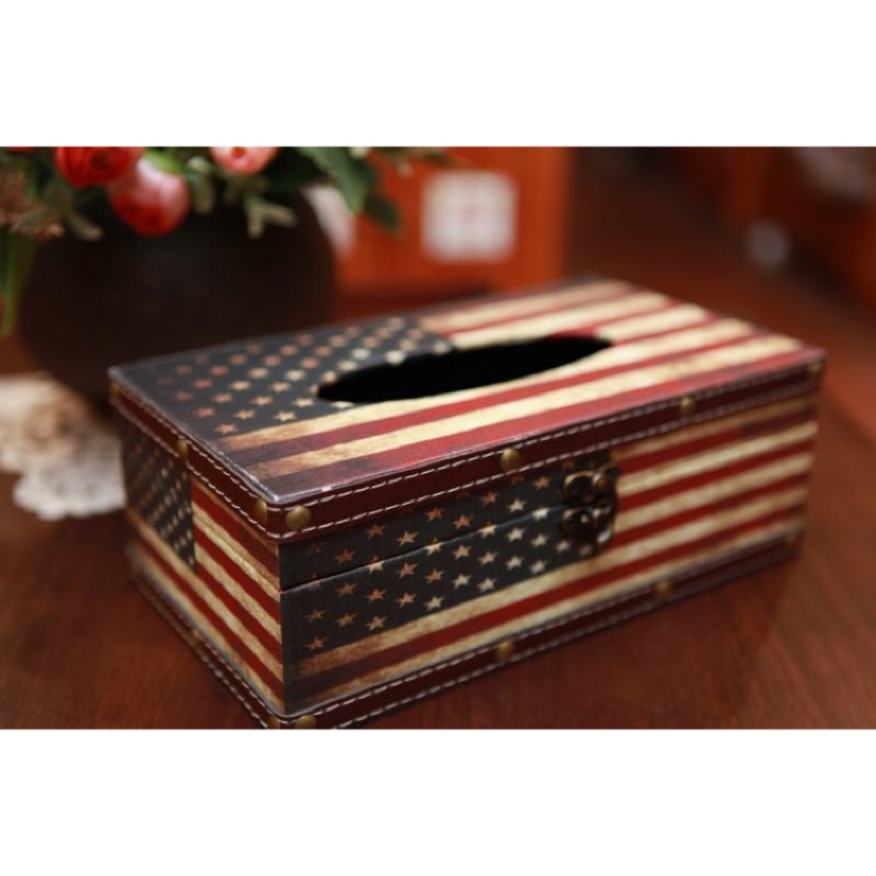 [HOME]  星條旗面紙盒 工業風美式復古面紙盒 美國國旗 紙巾盒 衛生紙盒