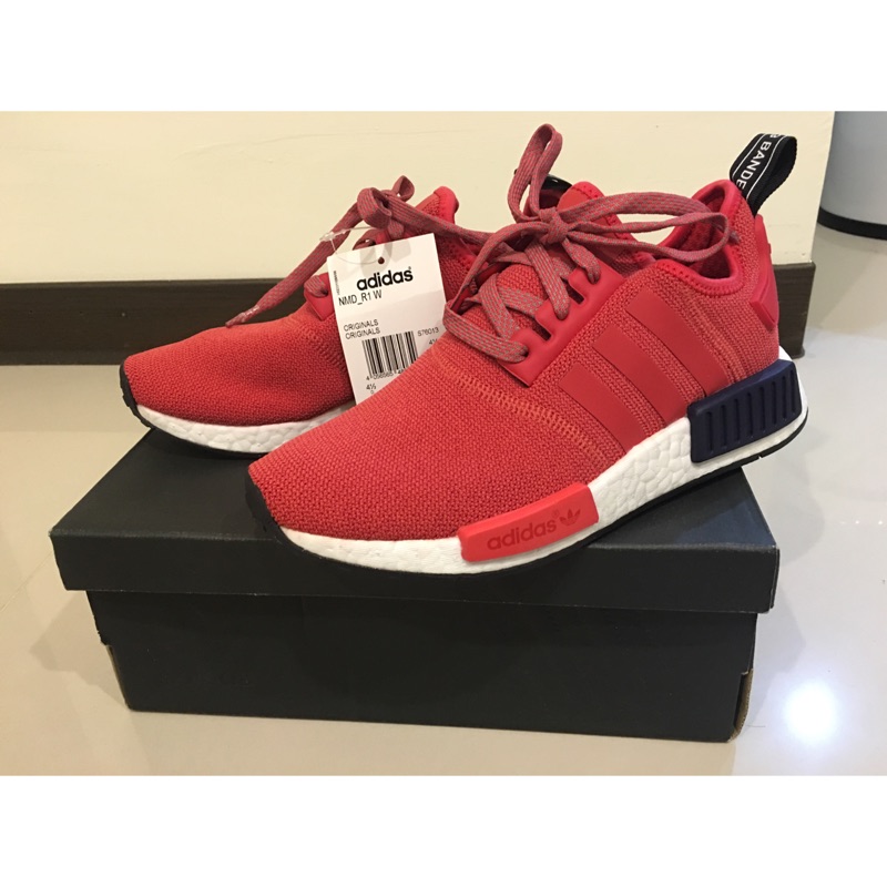 Adidas NMD R1 S76013 全紅 黑紅色塊 慢跑鞋 女鞋