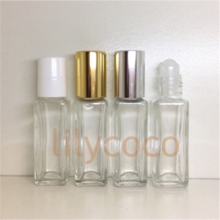 10ml 方型 角型 四方 厚壁玻璃 。方 滾珠瓶 可分裝百靈油、精油、按摩油 分裝瓶 滾珠瓶