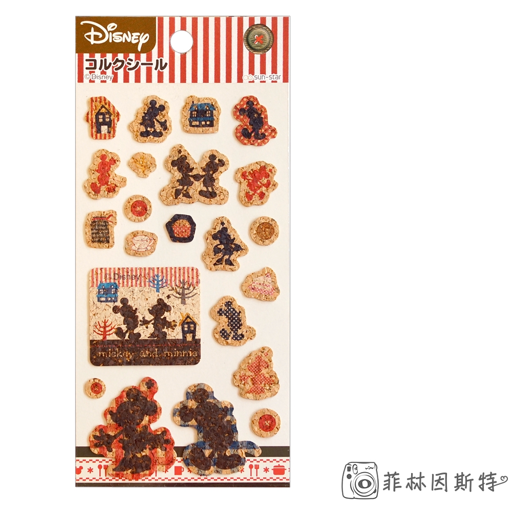Disney 迪士尼 米奇米妮 影子 軟木貼紙 日本進口 軟木塞貼紙 裝飾 貼紙 菲林因斯特