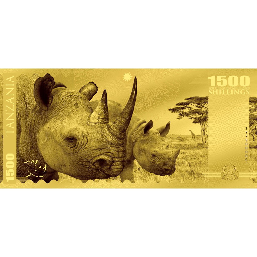 現貨 - 2018坦尚尼亞-大五系列-犀牛-1克金鈔