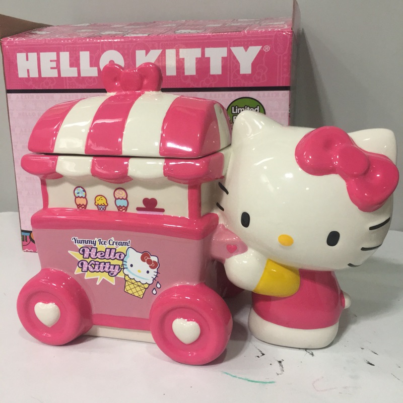 Hello kitty 冰淇淋車 美國限量版 陶瓷 置物盒 有限量號碼 陶器
