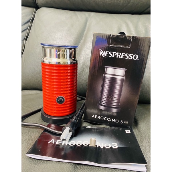 雀巢 Nespresso Aeroccino3 全自動奶泡機 紅 二手8.5成新功能皆正常  盒裝 台灣專櫃購入