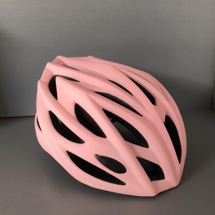 『時尚單車』STAGE ROADY  自行車安全帽 消光粉紅白 M/L