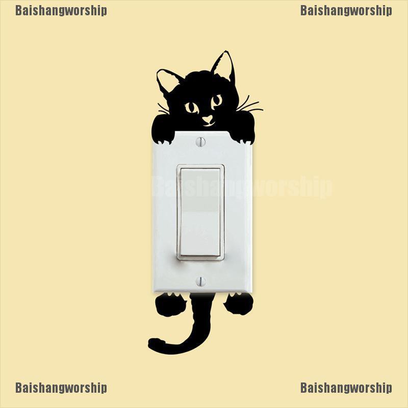 Bsw Switch貓牆貼燈開關裝飾貼花藝術壁畫嬰兒保育室led 蝦皮購物