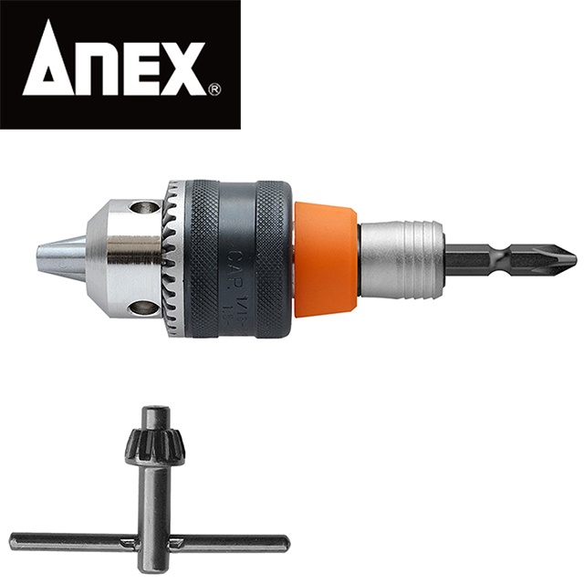 日本製 【ANEX】3分 電鑽夾頭 AKL-250E 3/8" 六角轉夾頭 附電鑽板手