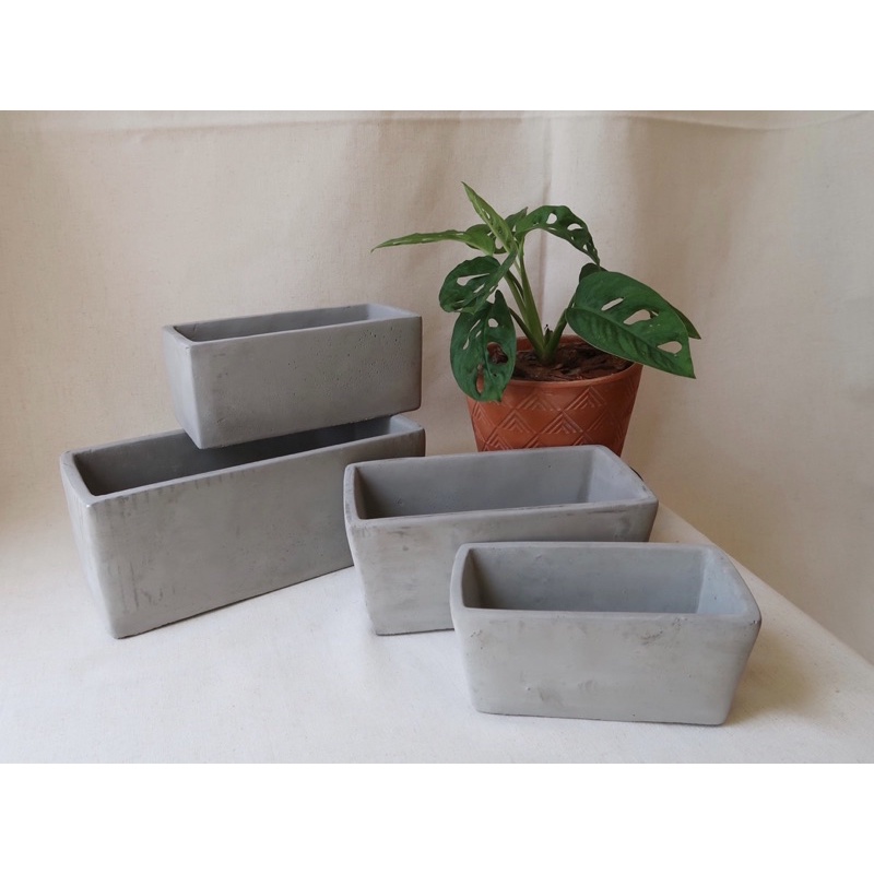 植梟老大 長方形水泥盆 多肉盆栽花器水泥盆多肉盆花盆花器 蝦皮購物