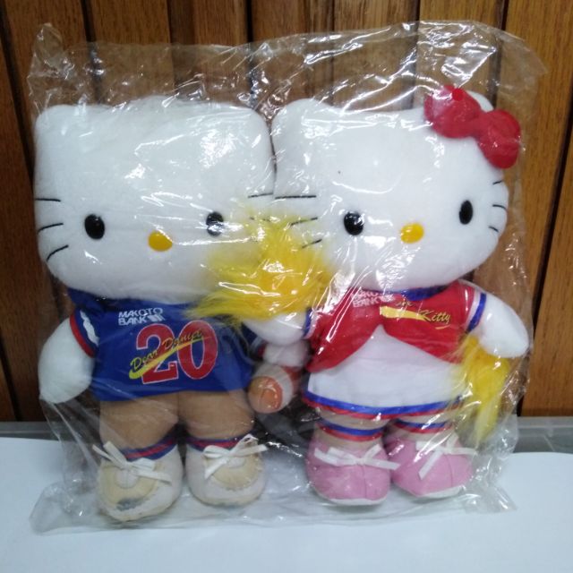 絕版逸品 2000年 誠泰銀行makoto bank贈品 Hello kitty&amp; Daniel丹尼爾 啦啦隊造型娃娃