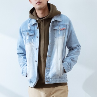 【LUNE】Denim Sobek Washed Jaket Dua Warna #1233