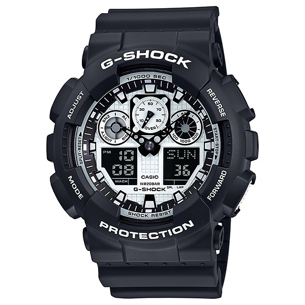 卡西歐 CASIO G-SHOCK GA-100BW-1A黑白雙顯 星際大戰風暴兵配色款