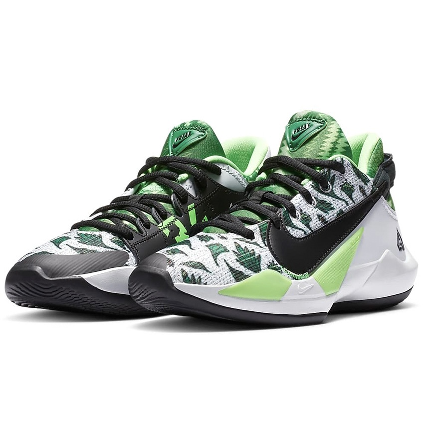 𝓑&amp;𝓦 現貨 免運 NIKE Zoom Freak 2 Naija GS 大童 女籃球鞋 黑綠白 CN8575002