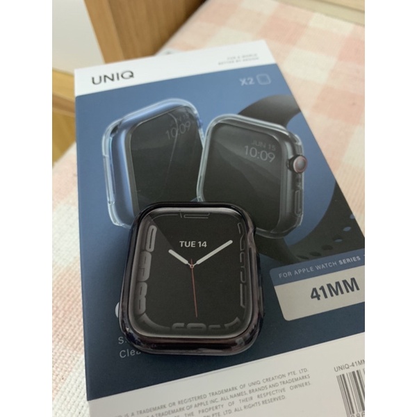 [MINIBOSS]UNIQ輕薄透明防撞保護殼 僅拆售全新黑色款 適用Apple Watch S7 41mm