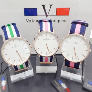 ✨ Valentino 范倫鐵諾 休閒時尚玫瑰金帆布手錶 防水 三色可選