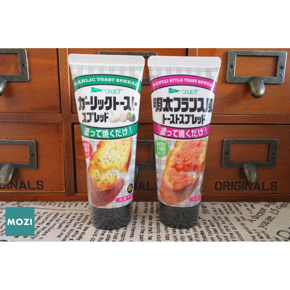 【MOZI選物】現貨日本製日本QP中島醬吐司醬麵包醬 （明太子／蒜香） 80g