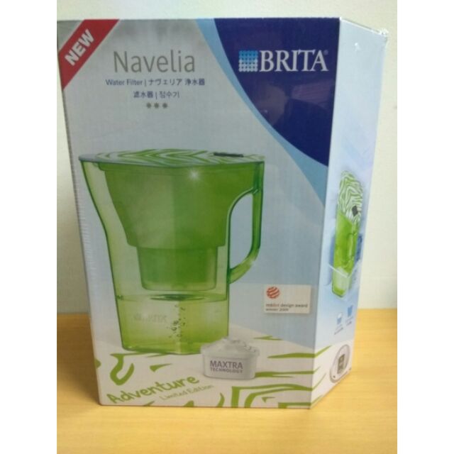 BRITA Navelia 2.3L 若薇亞型濾水壺(探險綠)【內含一支濾芯】-壺身配有水量刻度