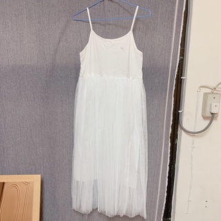 全新 白色細肩打底紗裙洋裝 有小髒污