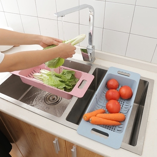 廚房塑料水槽瀝水籃置物架可伸縮碗筷蔬菜架子收納瀝水架