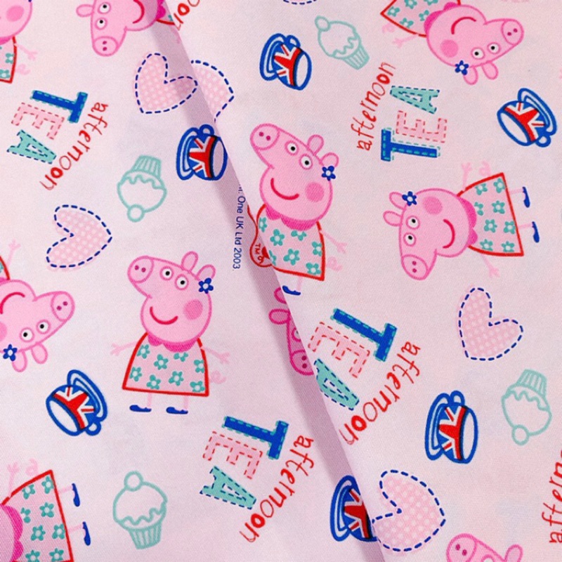 日本布💟夢木棉 佩佩豬 粉紅豬小妺 卡通圖案布 / Peppa Pig ** 手作 布料 棉布 拼布