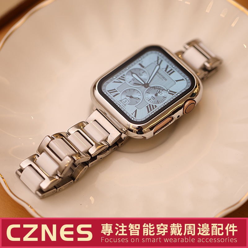 新款 Apple Watch 陶瓷錶帶 不鏽鋼錶帶 三珠錶帶 IWatch8 S9 S7 S6 SE 41 45 40