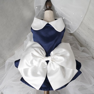 BUFFY /芭菲寵家 韓國簡約寵物禮服 絲綢高階寵物用品狗狗婚紗 寵物裙子 寵物衣服連衣裙