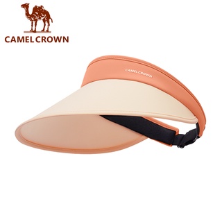 CAMEL CROWN駱駝​ 空頂遮陽帽 女運動太陽帽 防曬防紫外線 夏天遮臉跑步網球沙灘帽