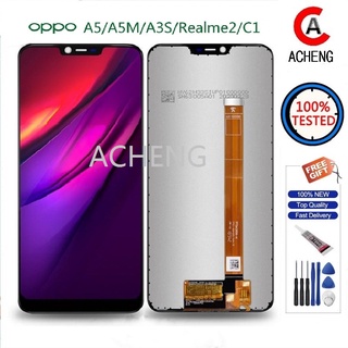 Acheng適用於OPPO A3S / A5 / A5X / A12E / REALME 2 / C1 LCD觸控式螢幕