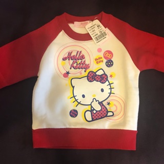 Hello kitty刷毛保暖長䄂上衣80cm～正版授權