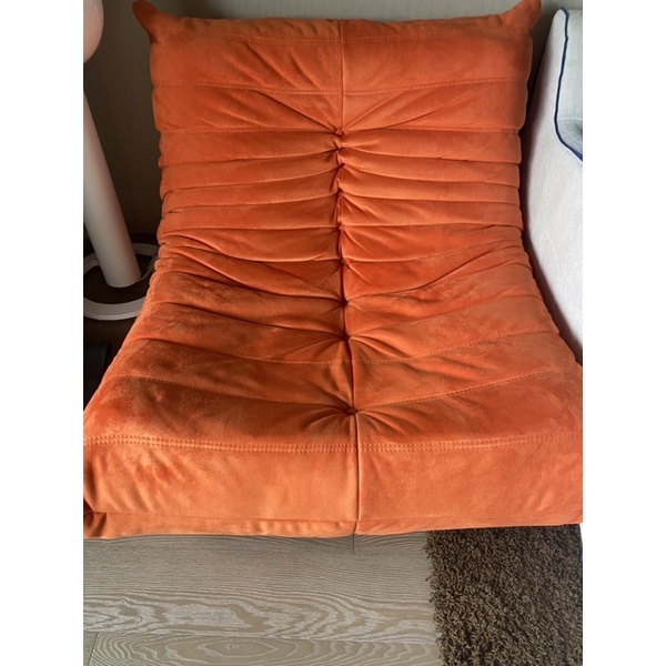 橘色時尚風單人棉質沙發（九成新）