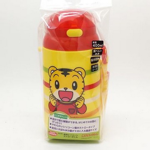 日本 巧虎(黃) 彈蓋吸管水壺 400ml 附背帶 保冷專用水壺 (6911) SSH4C