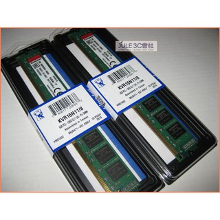 JULE 3C會社-金士頓 DDR3 1600 8G X2 16G KVR16N11/8 全新/雙通道/桌上型 記憶體