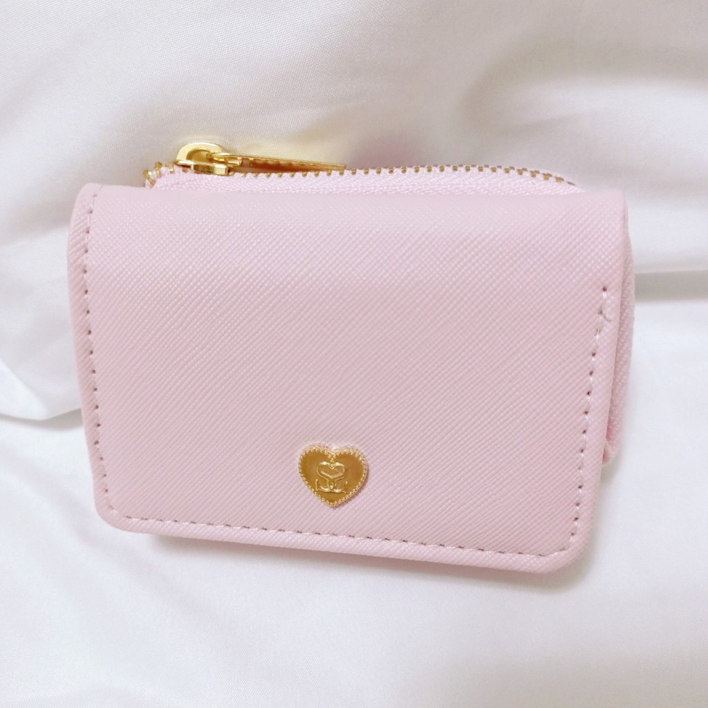 【全新】日本 SWEER 雜誌附錄 Samantha Thavasa 愛心 粉紅色 質感皮革三折短夾零錢包卡片包錢包