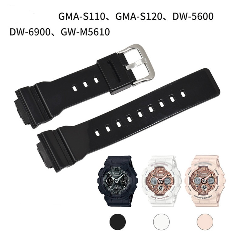 卡西歐 G-Shock GMA-S110/S120 DW-5600 DW-6900 GW-M5610 16 毫米矽膠替換