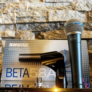 現貨免運 贈專用導線 Shure Beta 58A 專業 動圈 麥克風 歌唱 錄音 直播 附專用收納袋 夾頭