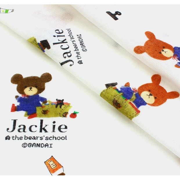 自己做口罩最佳材質-～現貨-米米棉麻風---日本製造進口-Jackie小熊上學去圖案-二重紗