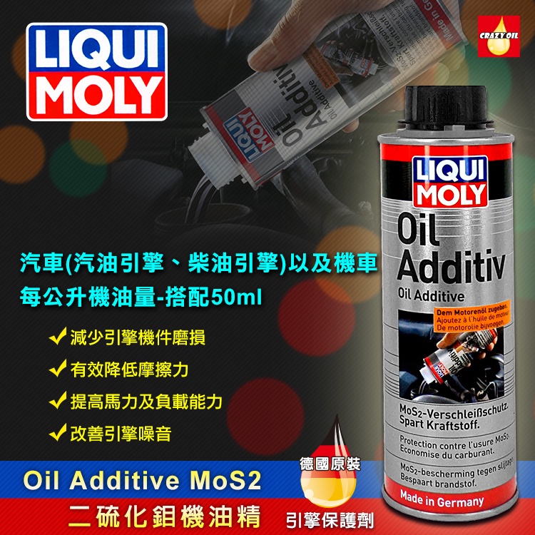 LIQUI MOLY  二硫化鉬機油精 OIL ADDITIVE MOS2 引擎添加劑 機油精【機油嚴選瘋油網】
