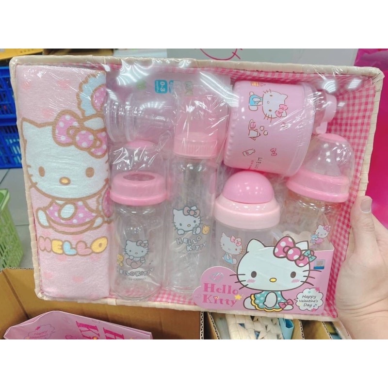 🔥 KT凱蒂貓 彌月禮盒組 嬰兒禮盒 奶瓶禮盒組 附提袋  男女童周歲禮盒 寶寶禮盒