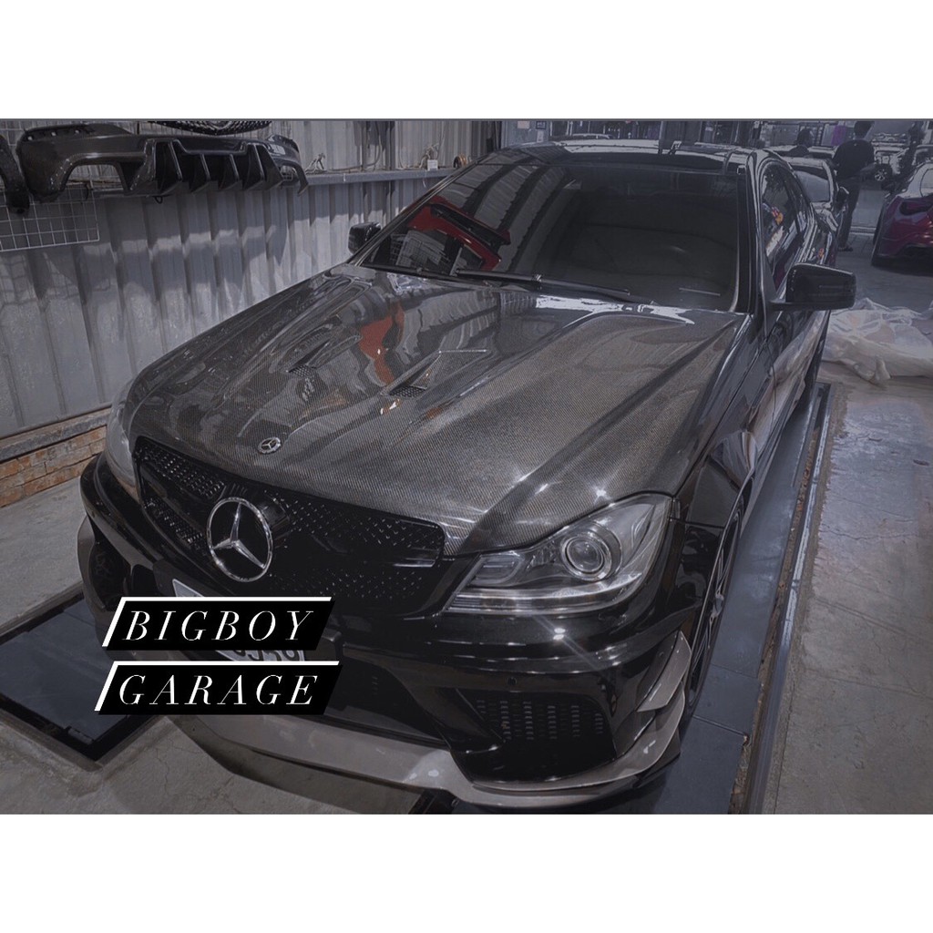 【M.GARAGE】Benz C300 W204 C63 507型 前期 後期 碳纖 卡夢 開孔 引擎蓋 改裝 套件